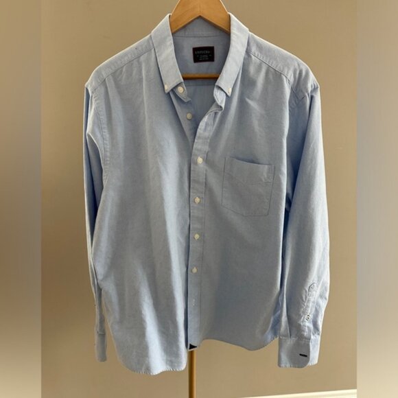 UNTUCKit Wrinkle-Free Cotton Button-Up Shirt Blue Long Sleeve Men’s XL - Picture 5 of 6